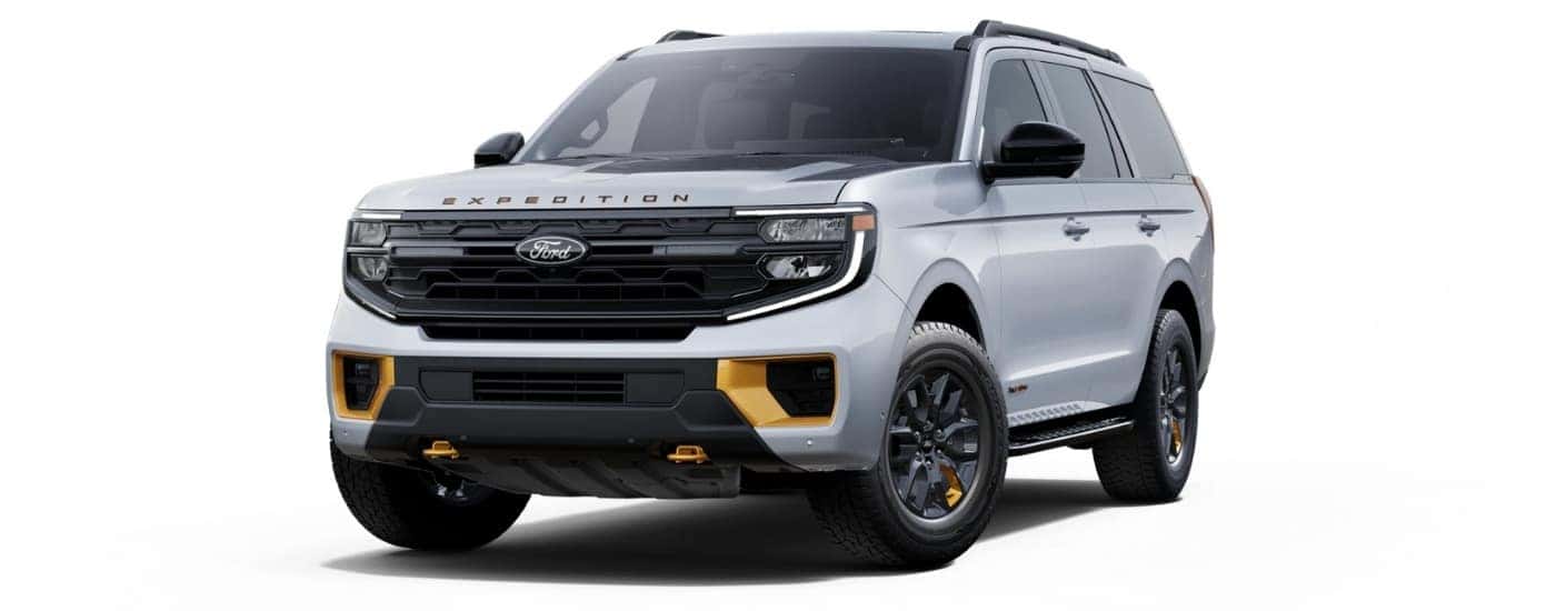 A silver 2025 Ford Expedition Tremor angled left.