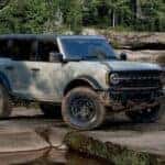 A grey 2025 Ford Bronco for sale near Alpharetta from the side.