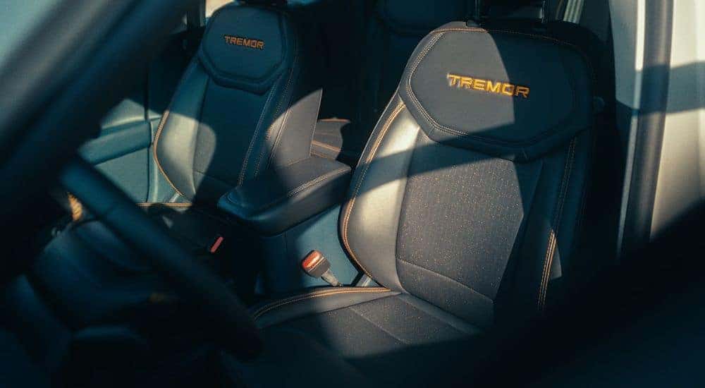 Black embossed seats on a 2026 Ford Maverick Tremor.