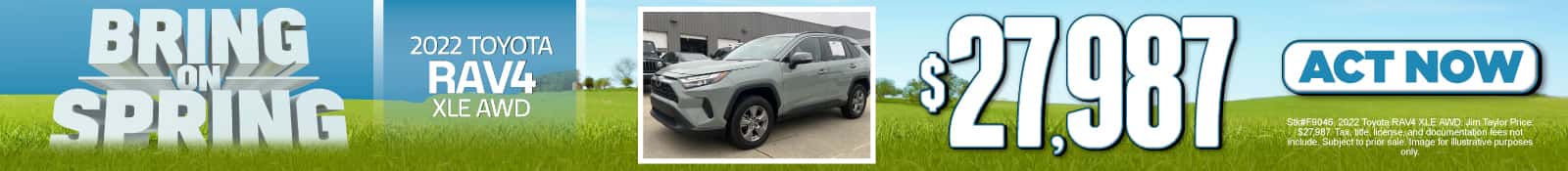 2022 Toyota RAV4 XLE AWD $27,987
