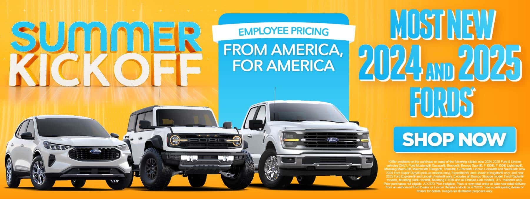 Employee Pricing - From America, For America Most New 2024 and 2025 Fords*