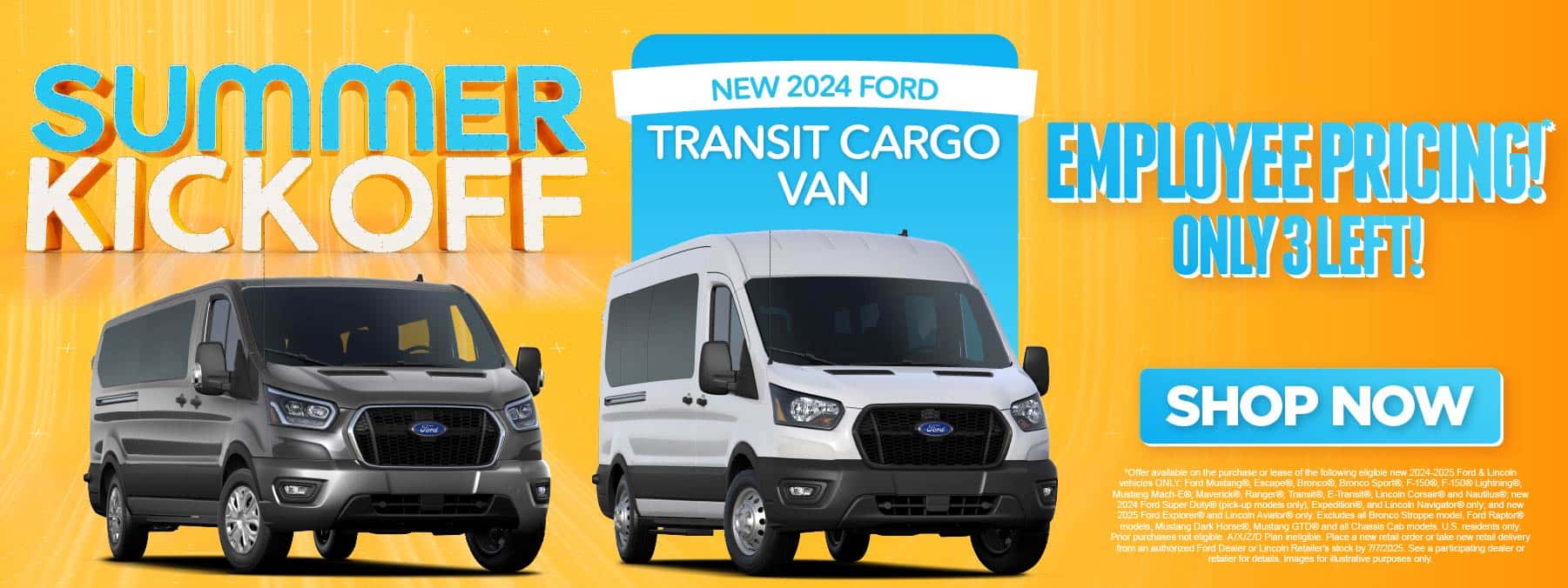 New 2024 Ford Transit Cargo Van Employee Pricing!* Only 3 Left!