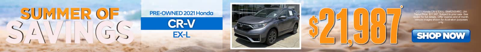 Pre-Owned 2021 Honda CR-V EX-L 