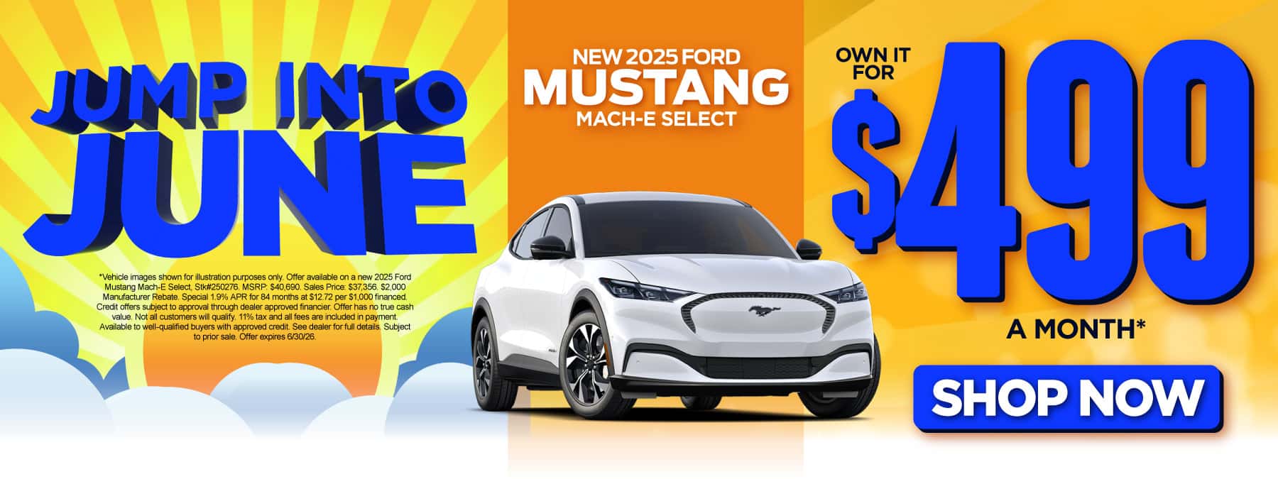 New 2025 Ford Mustang Mach-E Select Own it for $499/mo
