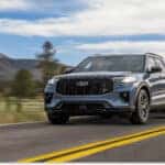 2026 Ford Explorer Towing Trailer on Road