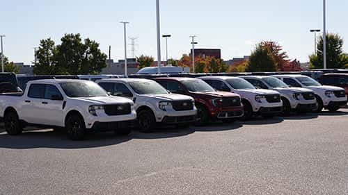 Line of Used Trucks