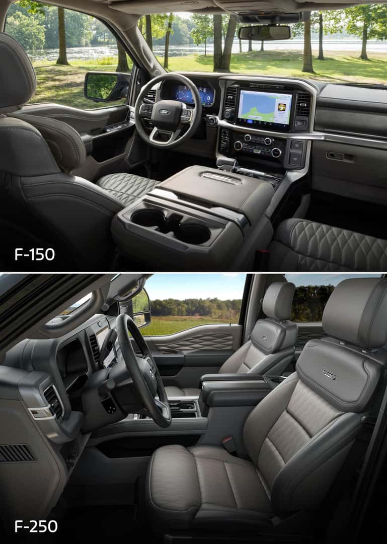 Ford F-150 vs. F-250 Trucks Interior