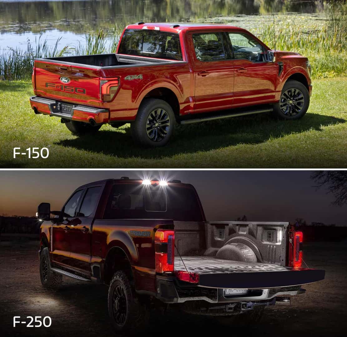 Ford F-150 vs. Ford F-250 Trucks Size and Dimensions
