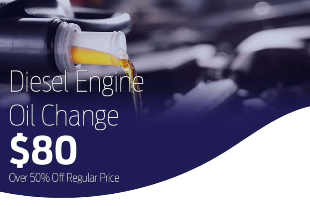 $80 Diesel Engine Oil Change