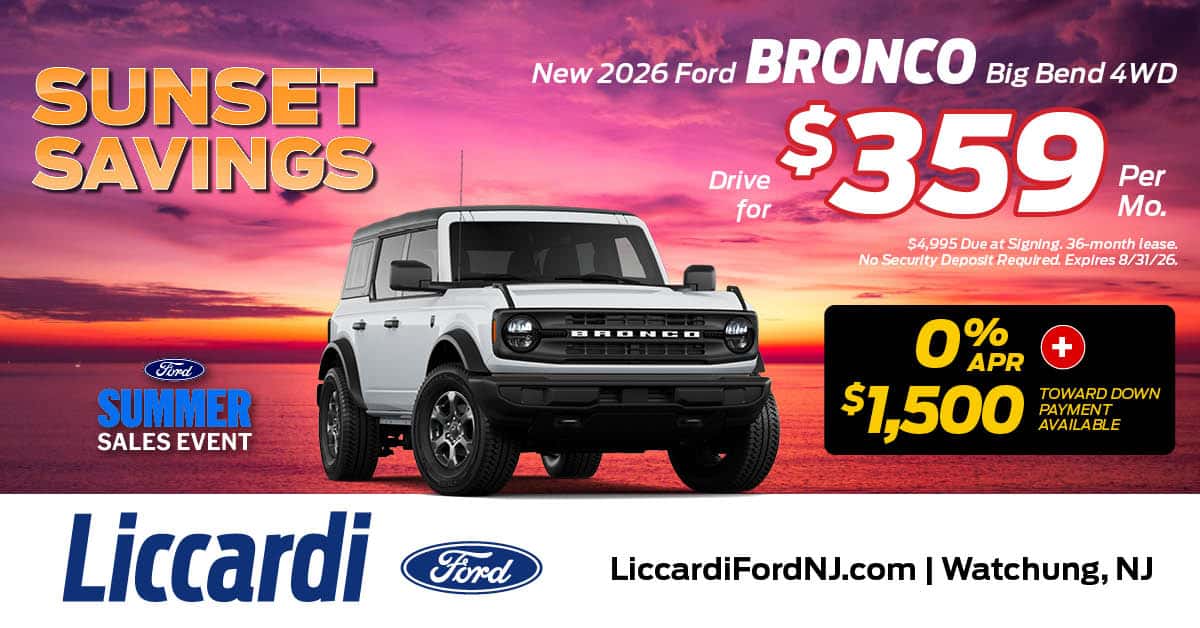 Ford Bronco Lease Offers Available At Liccardi Ford
