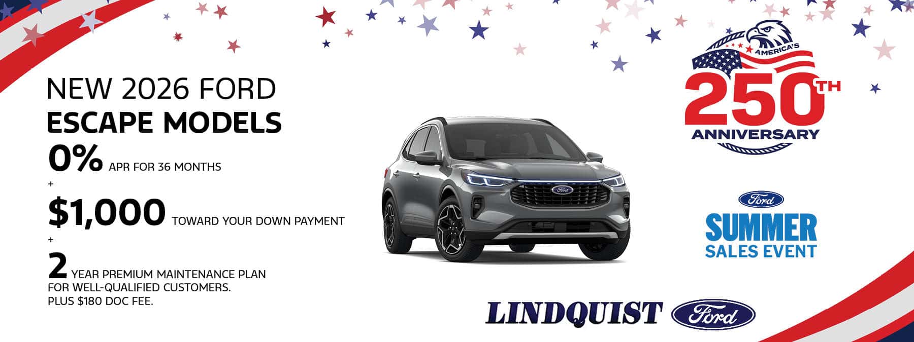 Get 0% APR Financing on New 2026 Ford Escape models