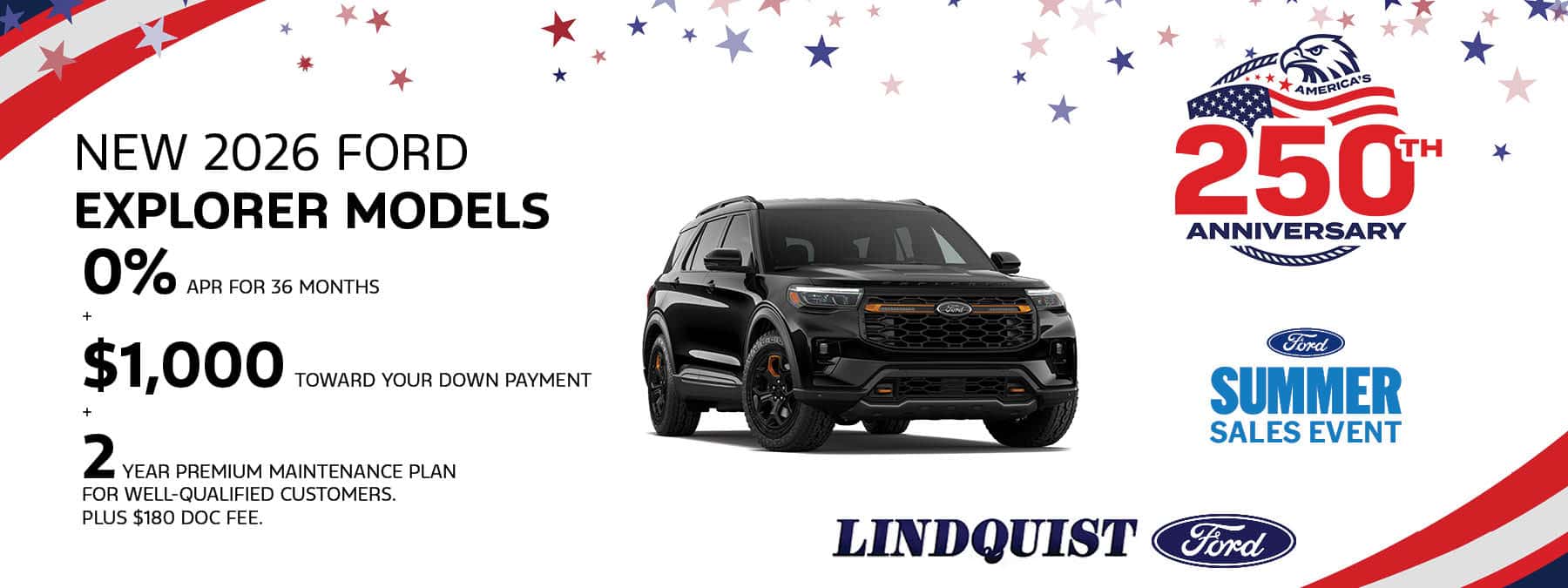 Get 0% APR Financing on New 2026 Ford Explorer models