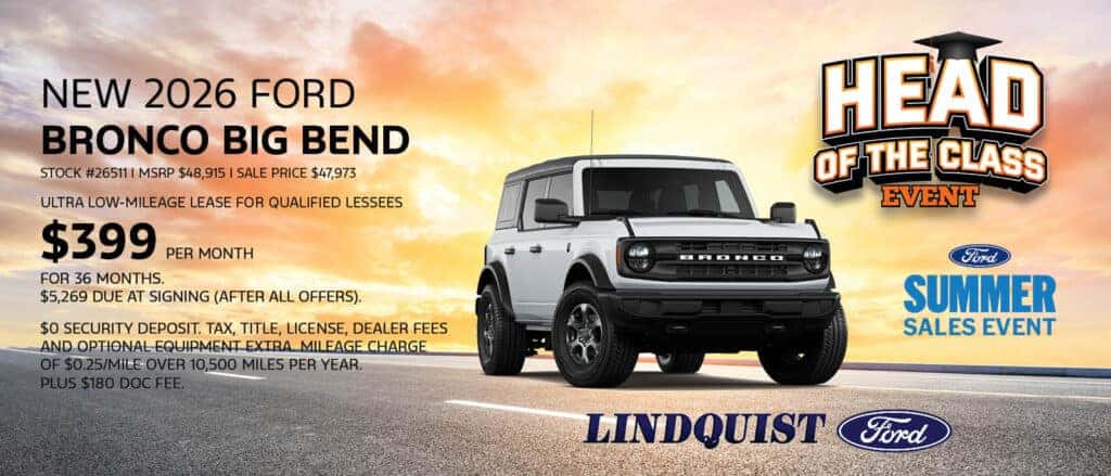 Lease a New 2026 Ford Bronco Big Bend for $399/mo