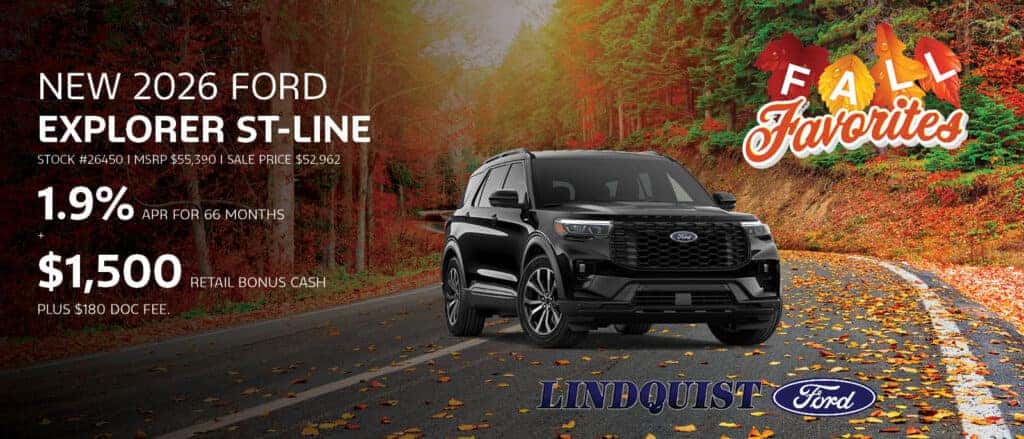 Get 1.9% APR Financing on a New 2026 Ford Explorer ST - Line