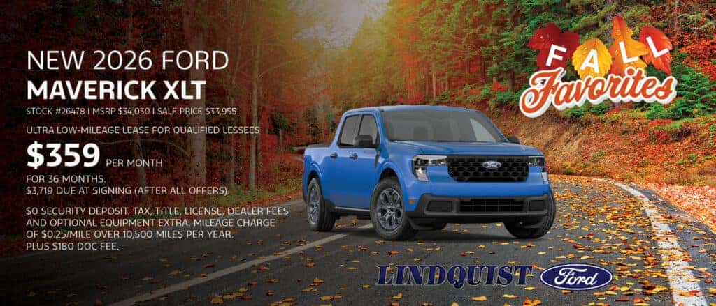 Lease a New 2026 Ford Maverick XLT for $359/mo. 