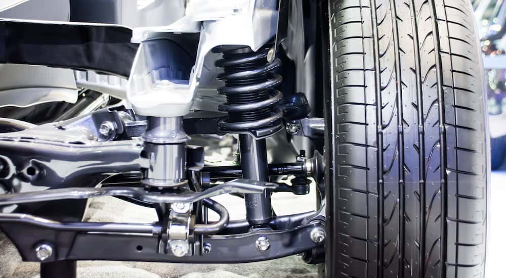 A cross section of a suspension system is shown.