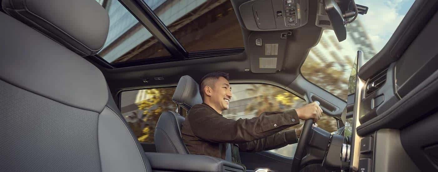 The interior of a 2025 Ford F-150.