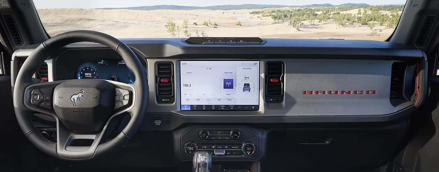 Infotainment and digital gauge cluster on a 2025 Ford Bronco Sport