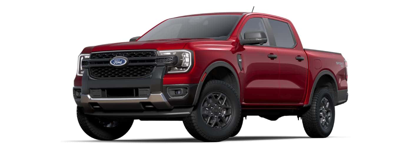 A red 2025 Ford Ranger
