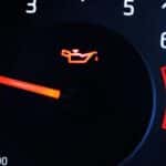 Oil light on the digital cluster of a vehicle