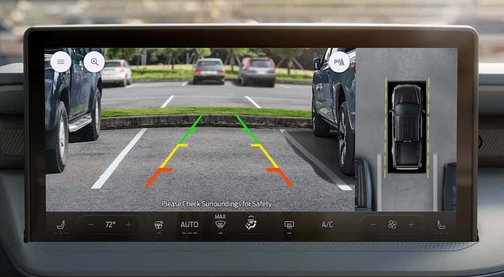 Close-up of the infotainment screen in a 2025 Ford Maverick.