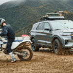 Grey 2026 Ford Explorer Tremor parked in mud