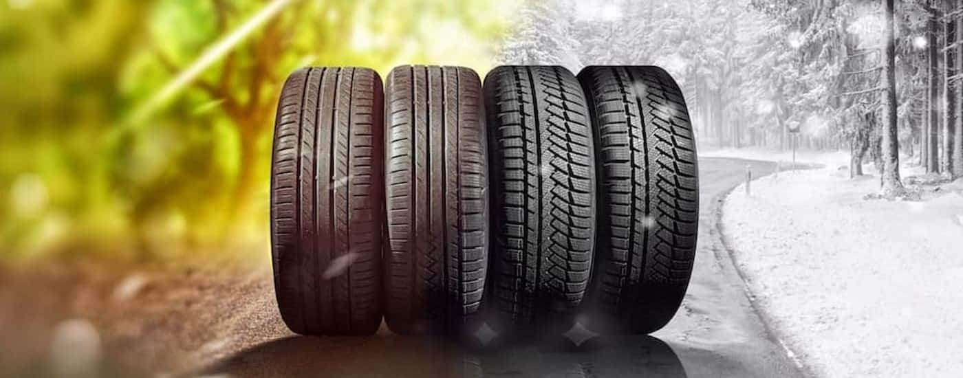 Four tires lined up.