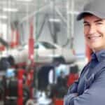 A technician smiling.