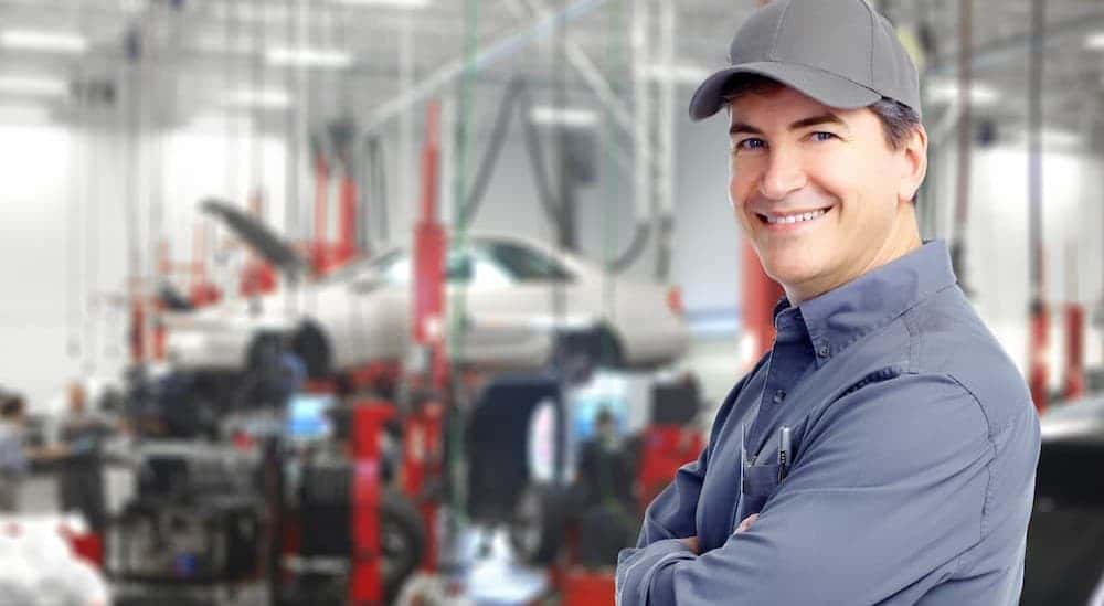 A technician smiling.