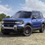 A blue 2026 Ford Bronco Sport parked off-road