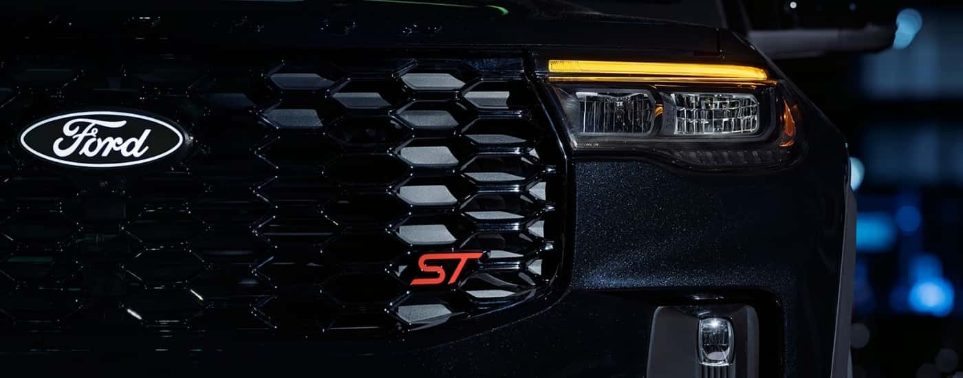 Grille on a black 2027 Ford Explorer ST Sinister