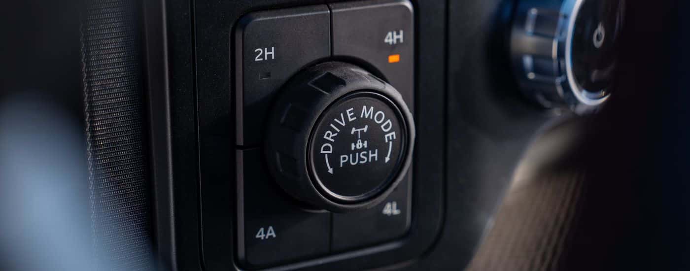 The drive modes knob on a 2026 Ford F-150.