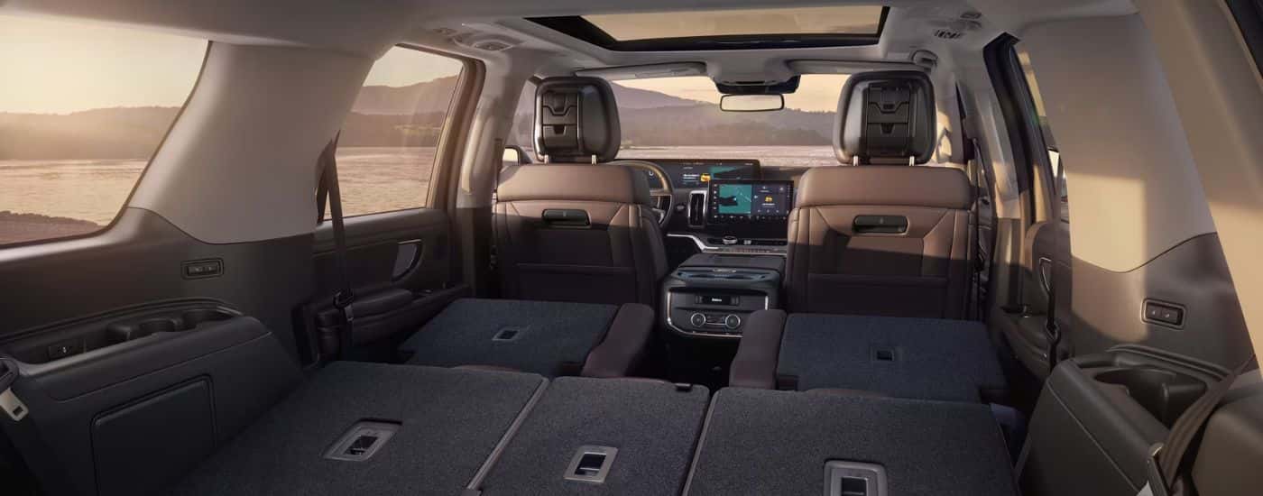 The interior of a 2026 Ford Expedition from the cargo area.