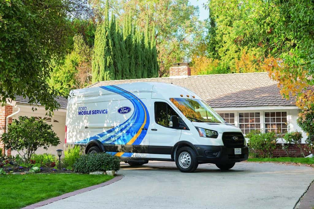 Ford mobile service van in driveway