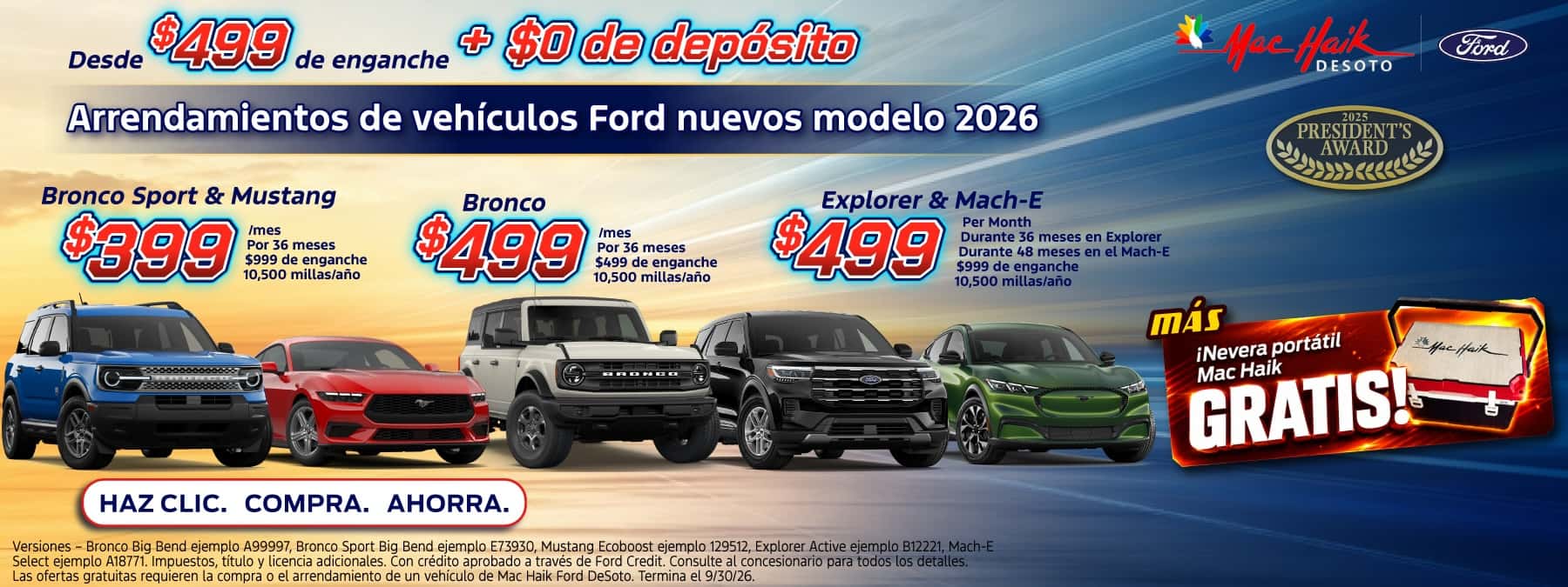 Spanish language banner advertising truck deals