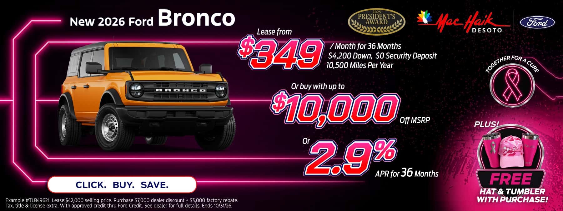 October Bronco banner