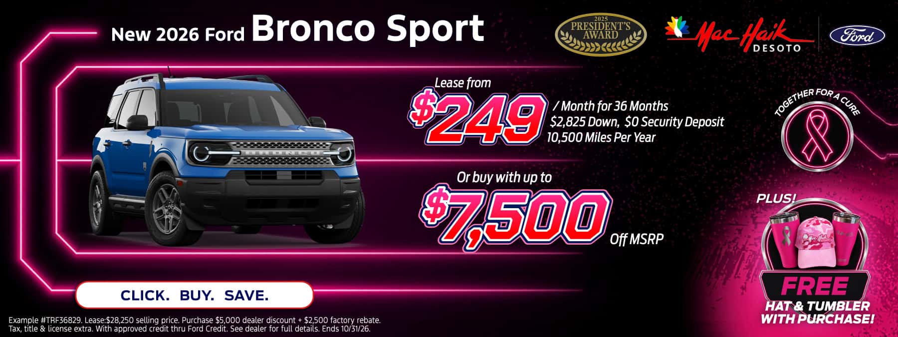 October Bronco Sport banner