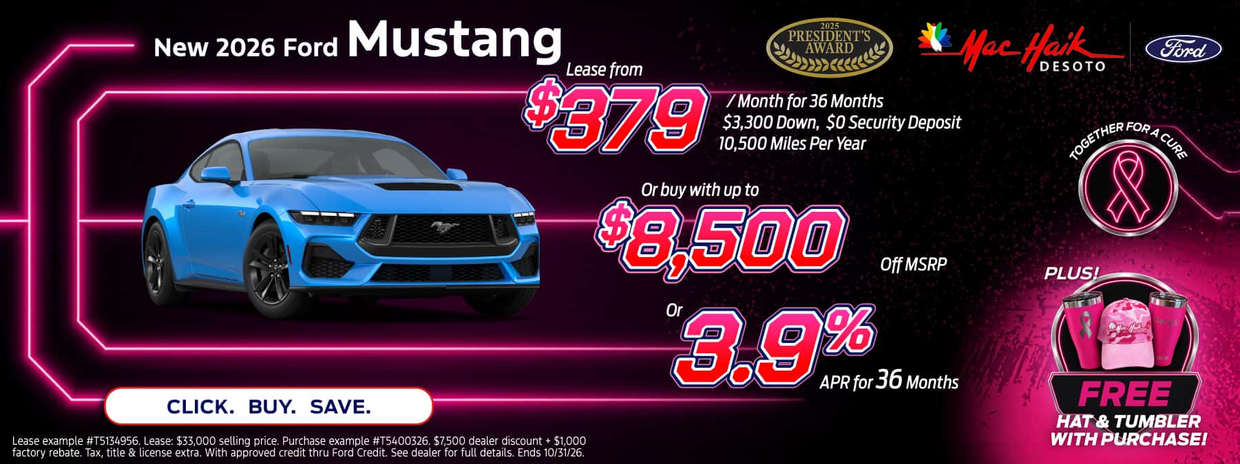 October Mustang banner