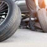 Car wheel repair shop outdoor ground . Seasonal winter tyre change at workshop. Vehicle tire repair, inspection and maintenance. Automotive garage for replace spare parts after failure breakdown