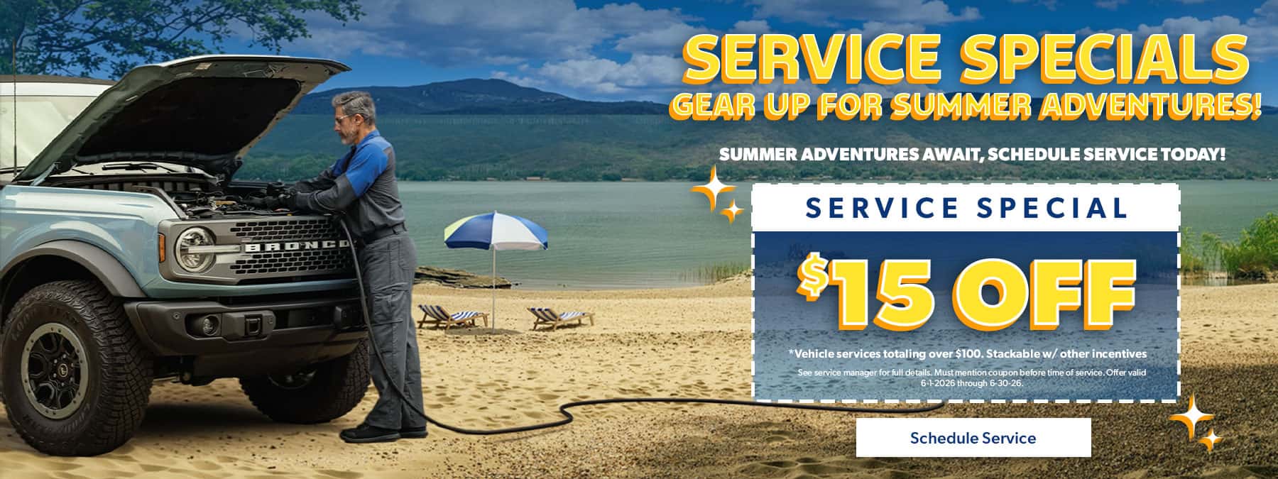 15 Off 100 Service Special