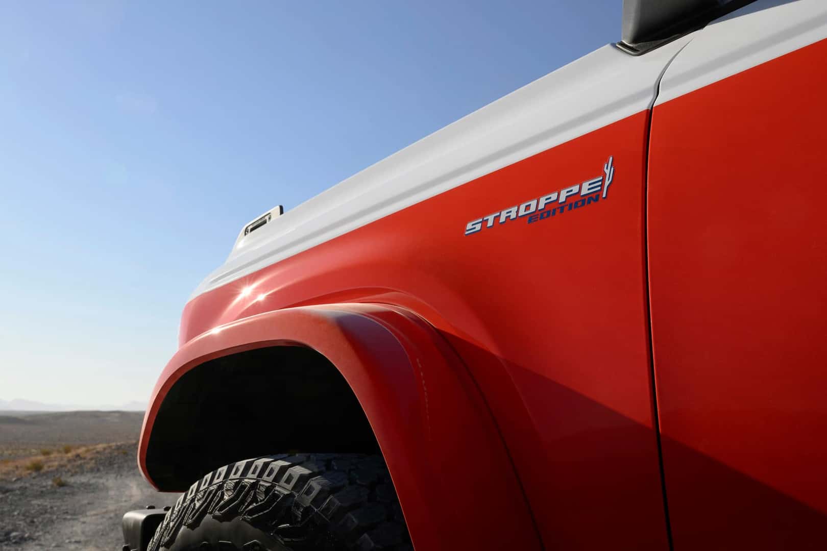 2025 bronco stroppe special edition driver's side corner view on a canyon road