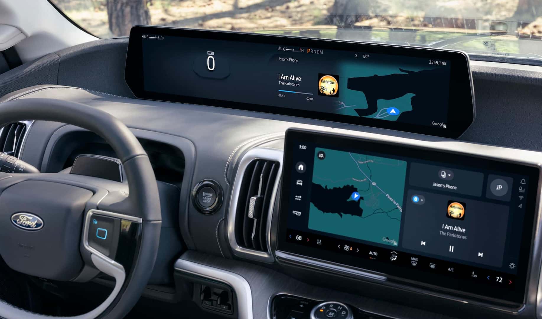 the center console of a Ford Expedition