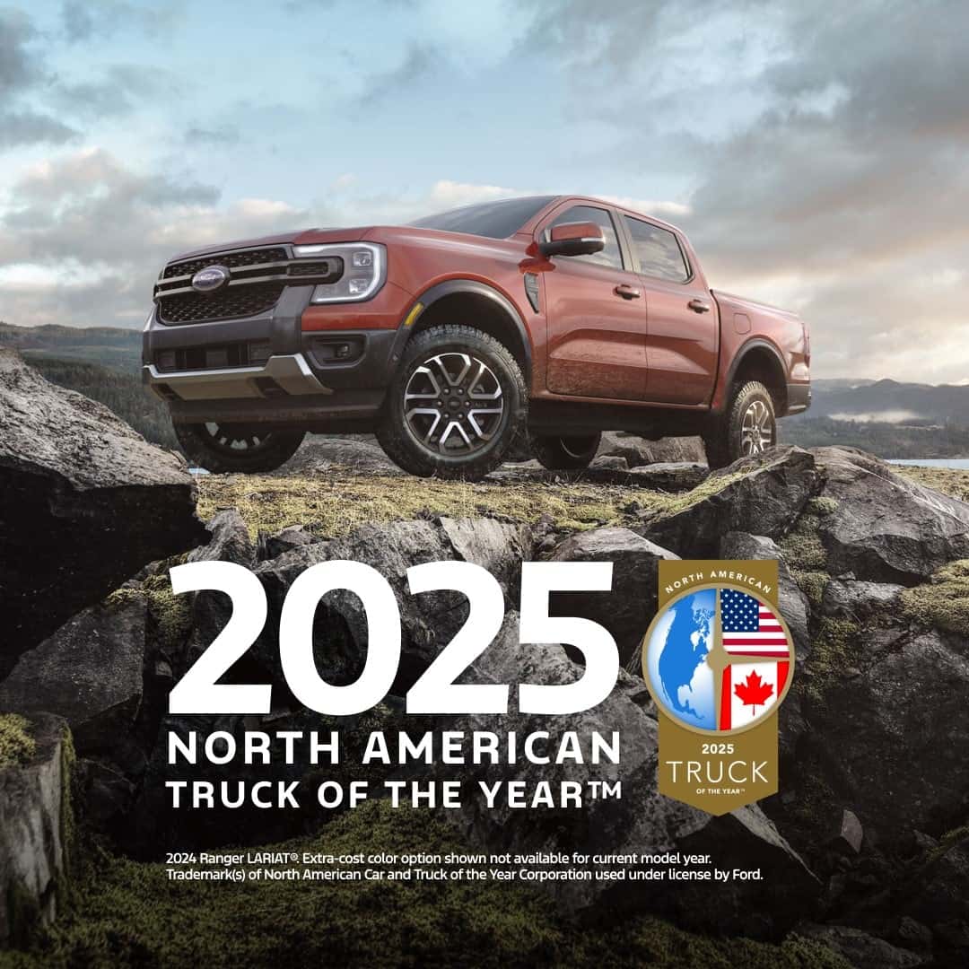 A red Ford Ranger