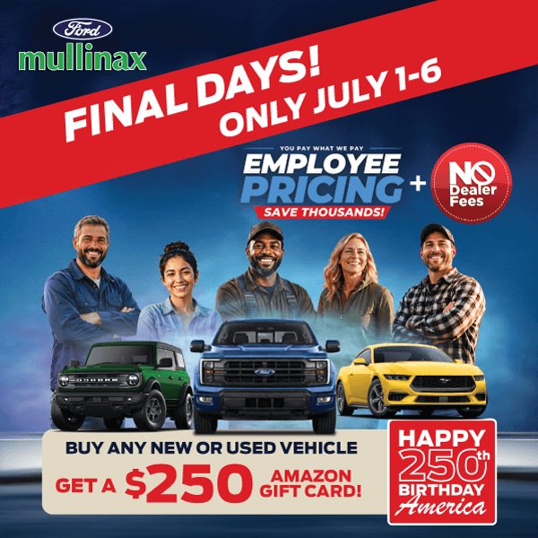 Final Days! Employee Pricing + $250 Amazon Gift Card!