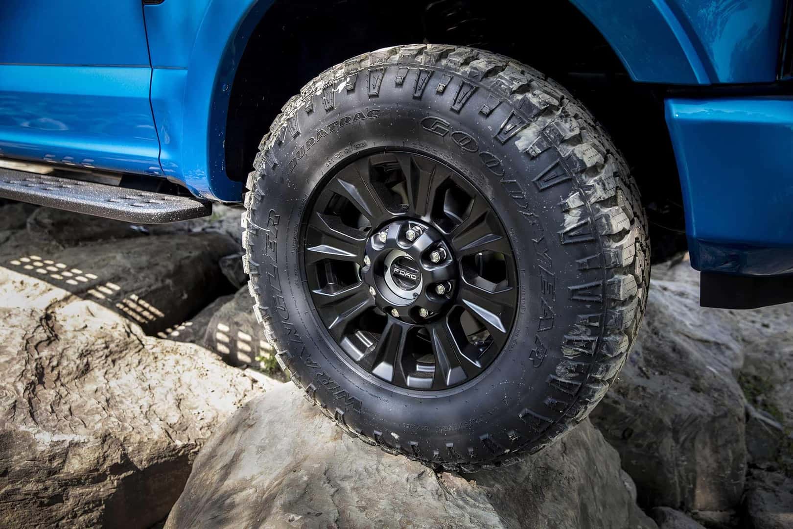 A shot of the F-250 Tremor Tires.