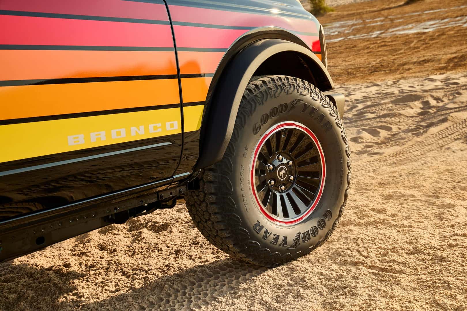 ford bronco tire close up view