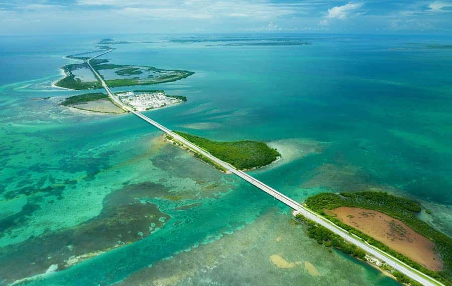 aerial view of the florida keys