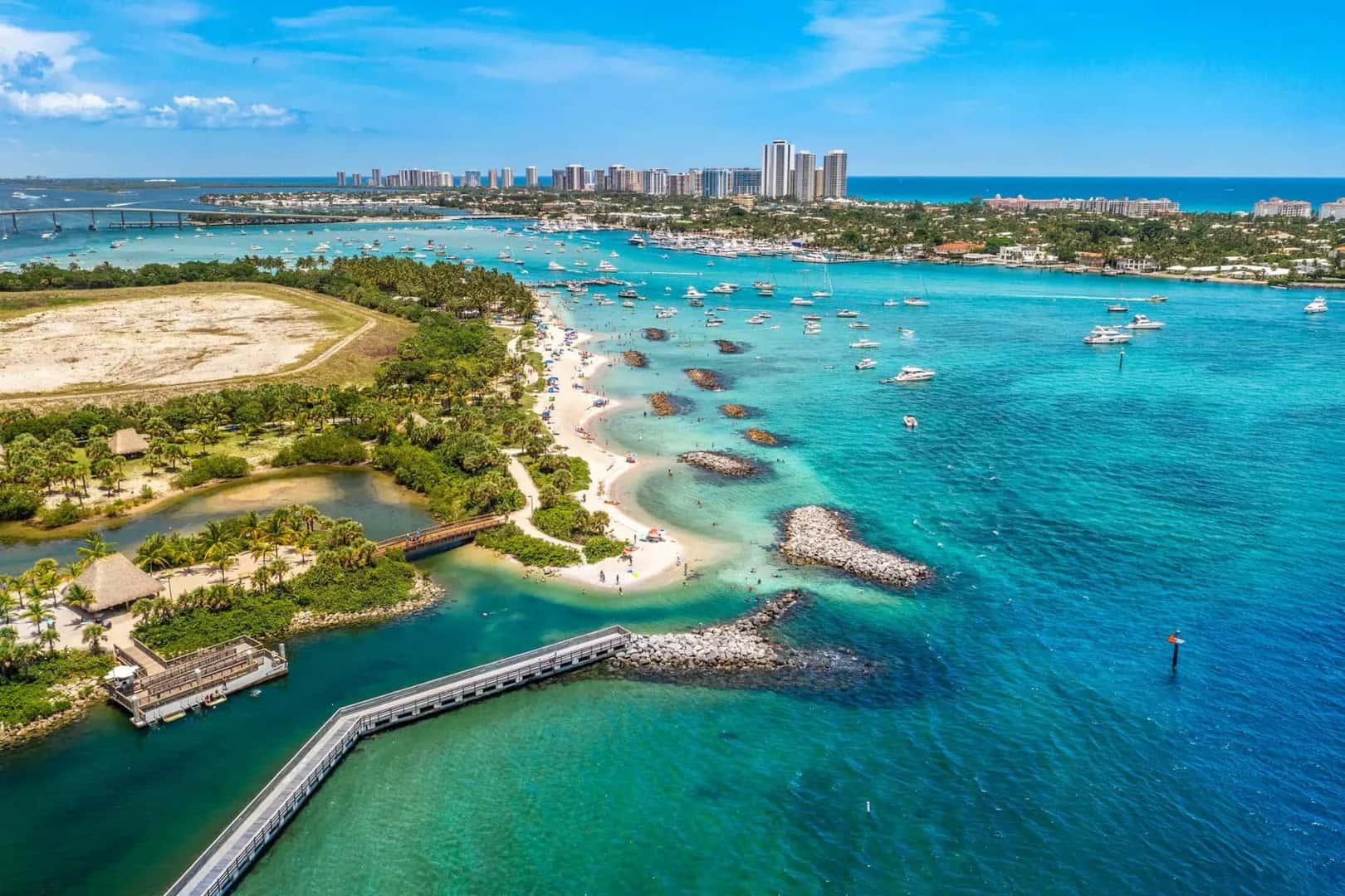 aerial view of peanut island