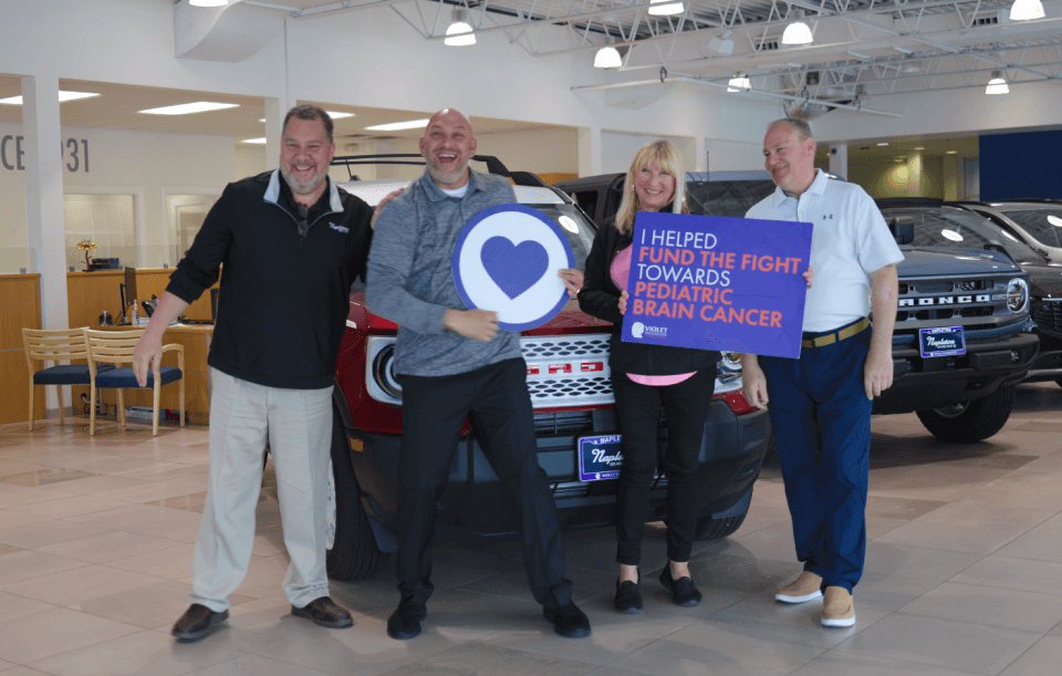 Napleton Ford of Oak Lawn team supporting the Violet Foundation for Pediatric Brain Cancer