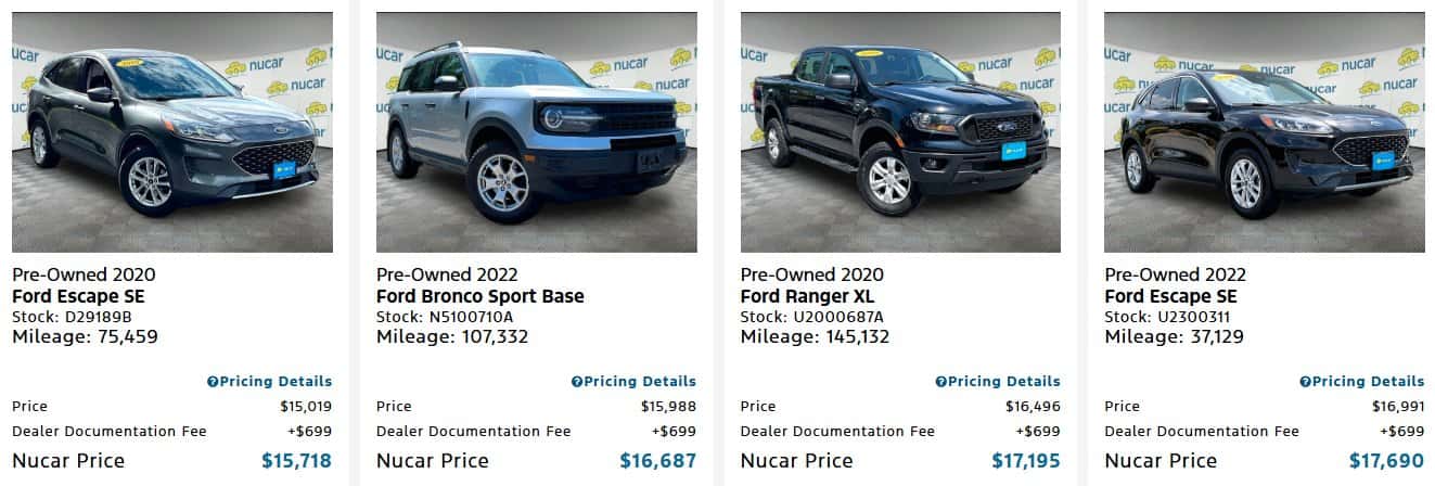 used ford vehicles for sale at nucar ford lebanon